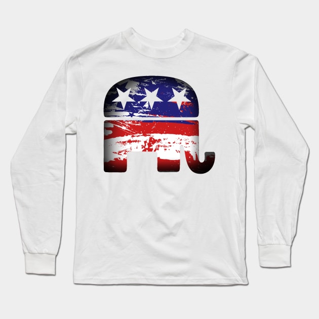 Republican Elephant Long Sleeve T-Shirt by CuriousMC